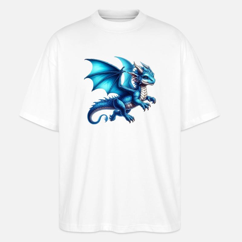 Drache - Stanley/Stella Oversized Unisex Bio T-Shirt Blaster 2.0 - Weiß