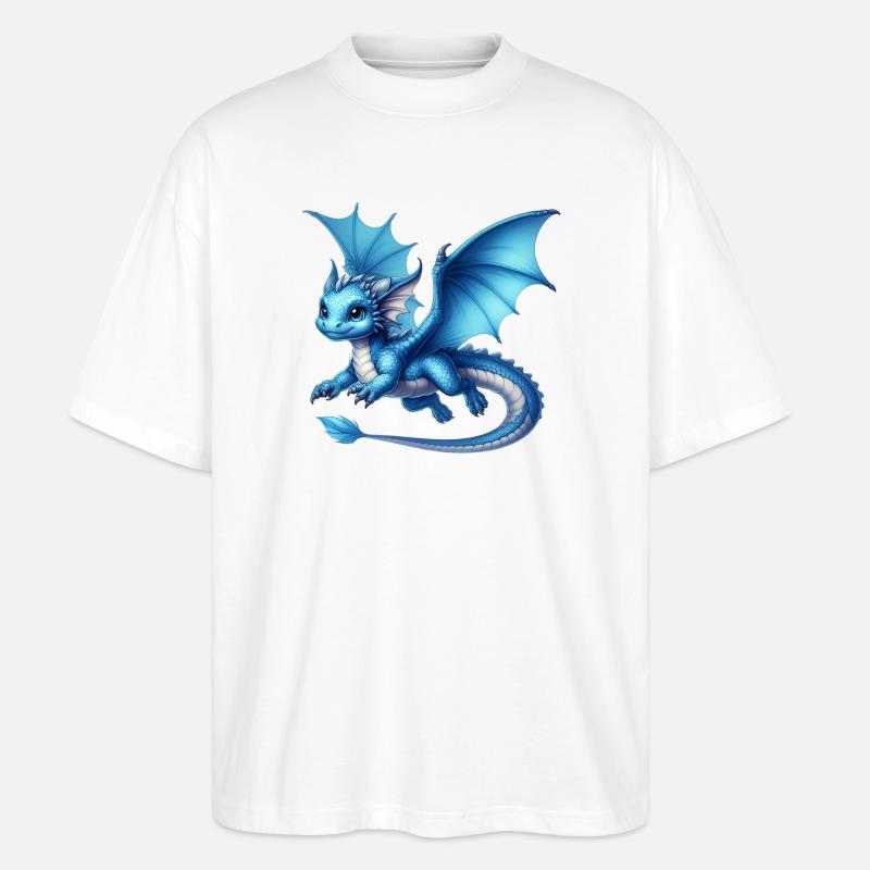 Drache - Stanley/Stella Oversized Unisex Bio T-Shirt Blaster 2.0 - Weiß