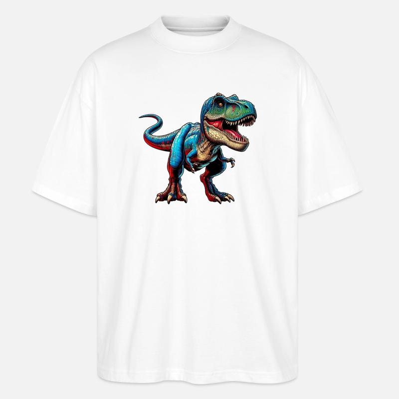 Dinosaurier - Stanley/Stella Oversized Unisex Bio T-Shirt Blaster 2.0 - Weiß