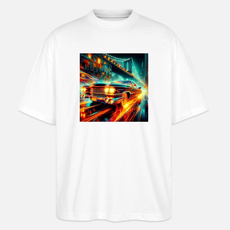 Oldtimer Elektroauto - Stanley/Stella Oversized Unisex Bio T-Shirt Blaster 2.0 - Weiß