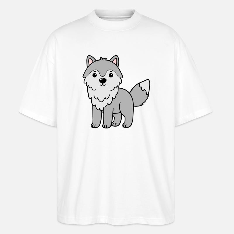 Wolf Wölfe - Stanley/Stella Oversized Unisex Bio T-Shirt Blaster 2.0 - Weiß