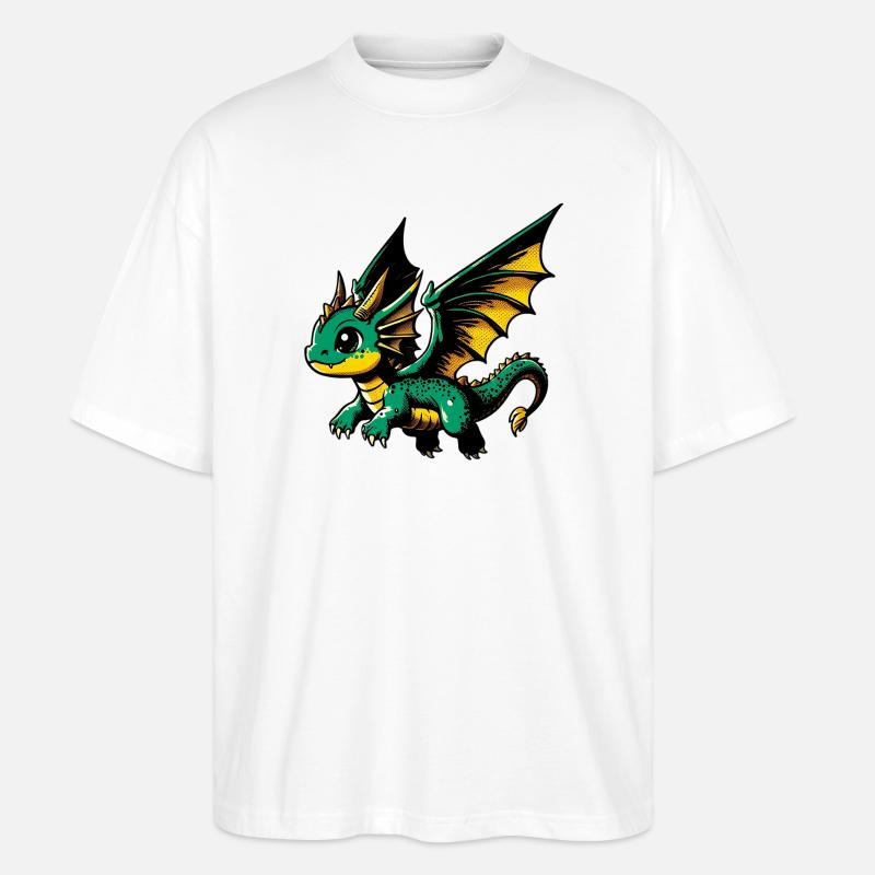 Drache - Stanley/Stella Oversized Unisex Bio T-Shirt Blaster 2.0 - Weiß