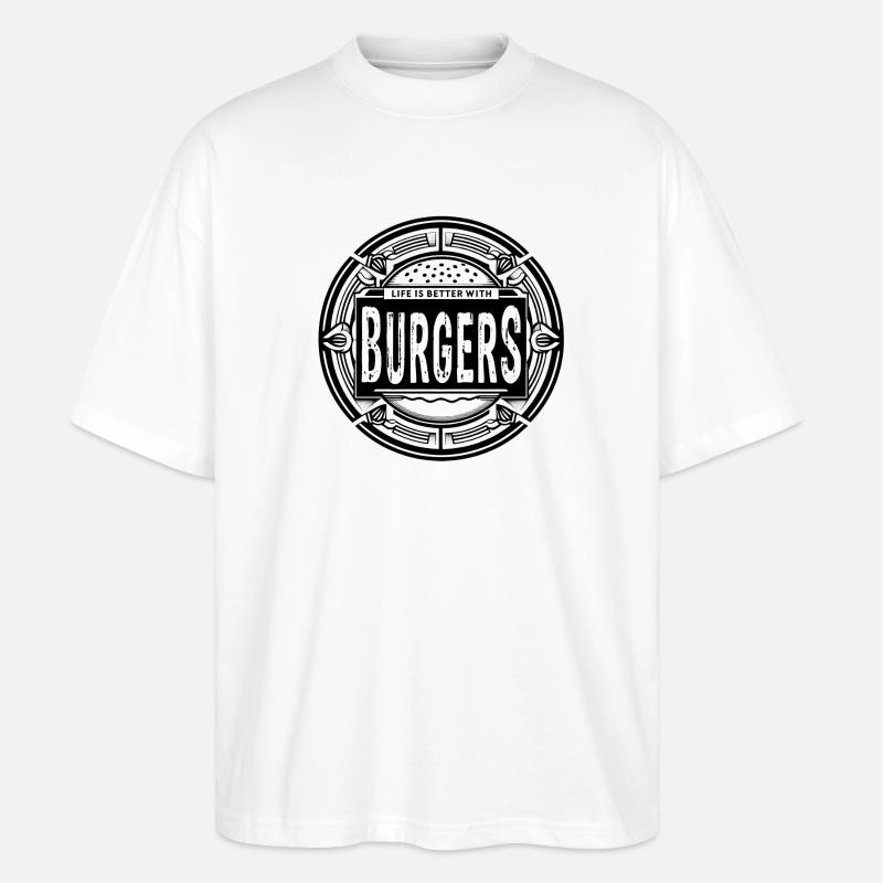life is better with burgers - Stanley/Stella Oversized Unisex Bio T-Shirt Blaster 2.0 - Weiß