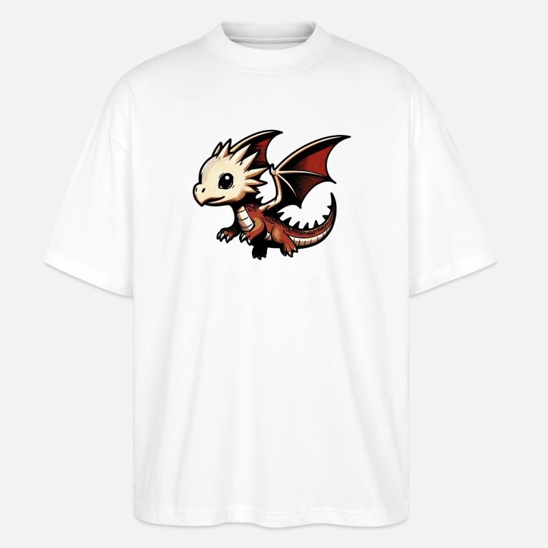 Drache - Stanley/Stella Oversized Unisex Bio T-Shirt Blaster 2.0 - Weiß
