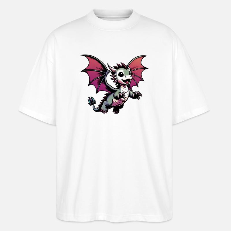 Drache - Stanley/Stella Oversized Unisex Bio T-Shirt Blaster 2.0 - Weiß
