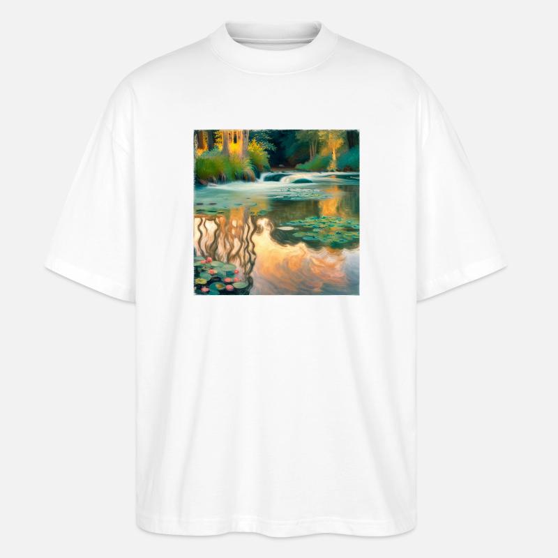 Impressionismus Fluss - Stanley/Stella Oversized Unisex Bio T-Shirt Blaster 2.0 - Weiß