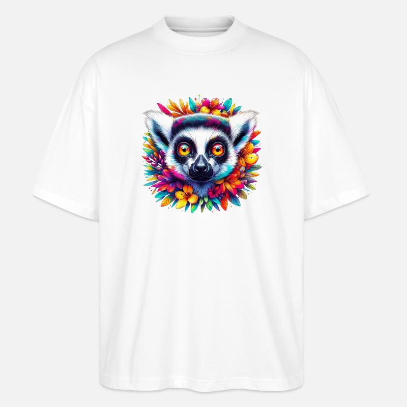 Lemur - Stanley/Stella Oversized Unisex Bio T-Shirt Blaster 2.0 - Weiß