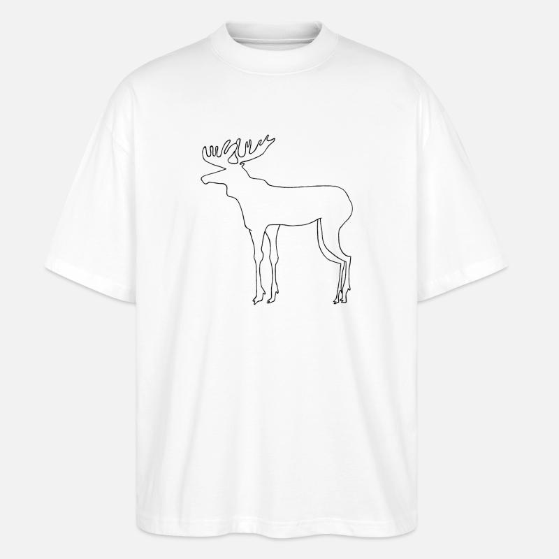 Elch - Stanley/Stella Oversized Unisex Bio T-Shirt Blaster 2.0 - Weiß