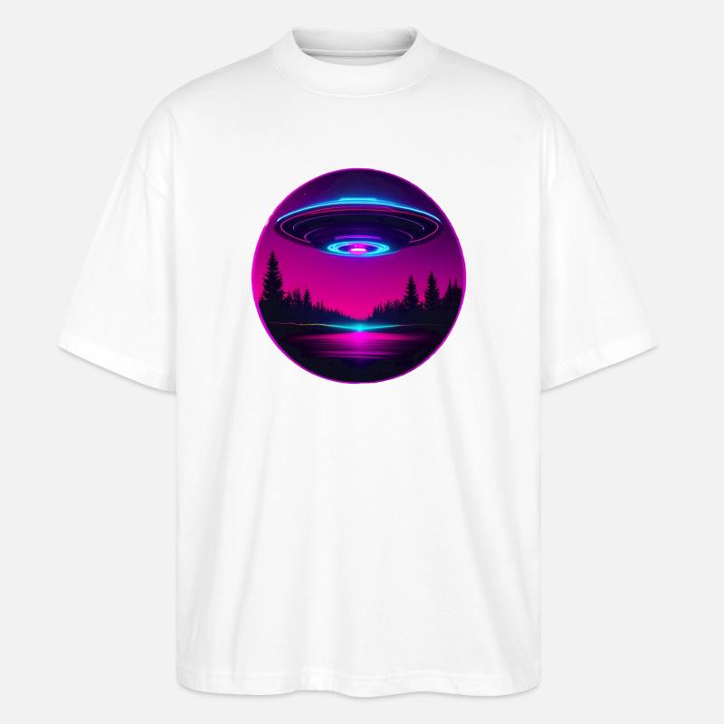 Pink Ufo - Stanley/Stella Oversized Unisex Bio T-Shirt Blaster 2.0 - Weiß