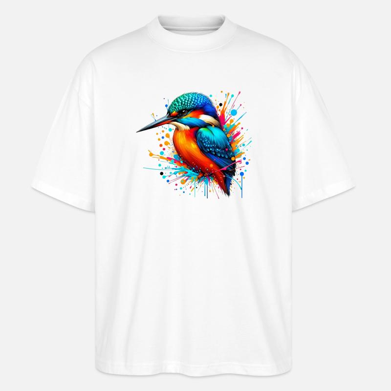 Eisvogel - Stanley/Stella Oversized Unisex Bio T-Shirt Blaster 2.0 - Weiß