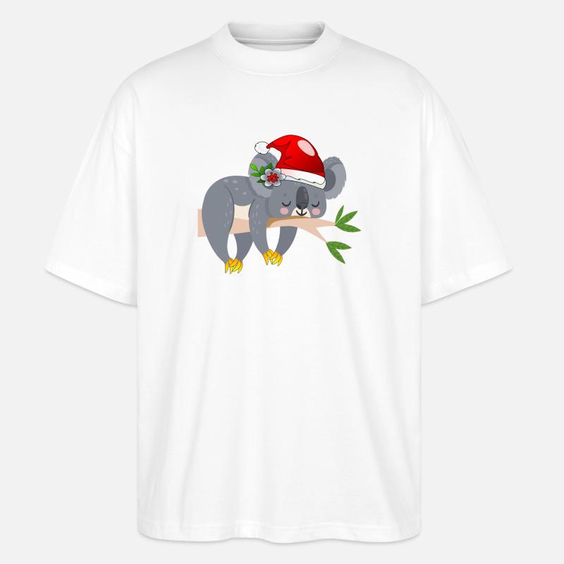WEIHNACHTEN KOALA BÄR - Stanley/Stella Oversized Unisex Bio T-Shirt Blaster 2.0 - Weiß