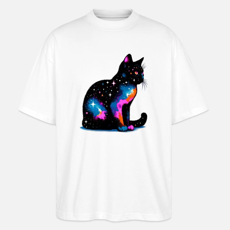 Katze - Stanley/Stella Oversized Unisex Bio T-Shirt Blaster 2.0 - Weiß