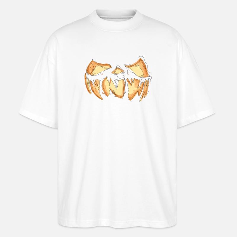 Kürbis Gesicht Halloween Scribble - Stanley/Stella Oversized Unisex Bio T-Shirt Blaster 2.0 - Weiß