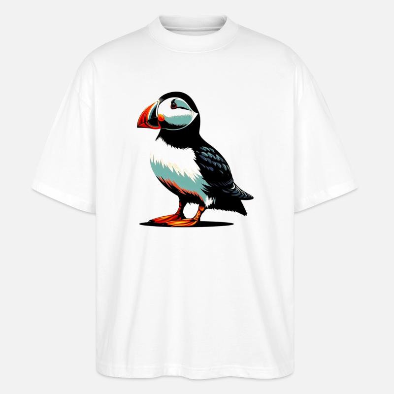 Papageitaucher - Stanley/Stella Oversized Unisex Bio T-Shirt Blaster 2.0 - Weiß