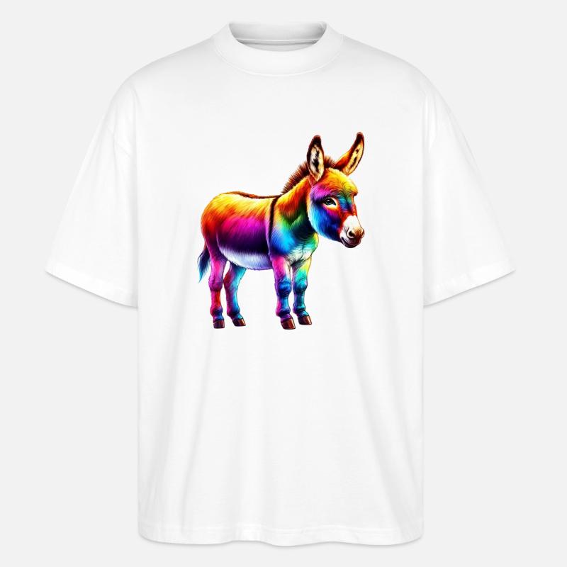 Esel-Maultier - Stanley/Stella Oversized Unisex Bio T-Shirt Blaster 2.0 - Weiß