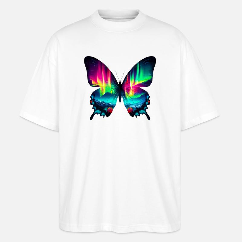 Schmetterling - Stanley/Stella Oversized Unisex Bio T-Shirt Blaster 2.0 - Weiß