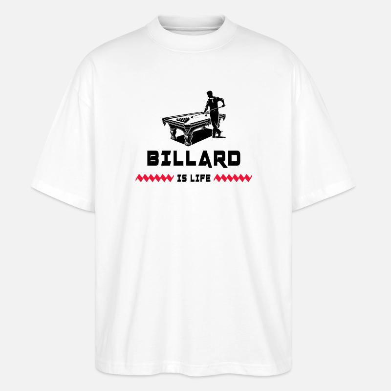 Billard ist Leben - Stanley/Stella Oversized Unisex Bio T-Shirt Blaster 2.0 - Weiß