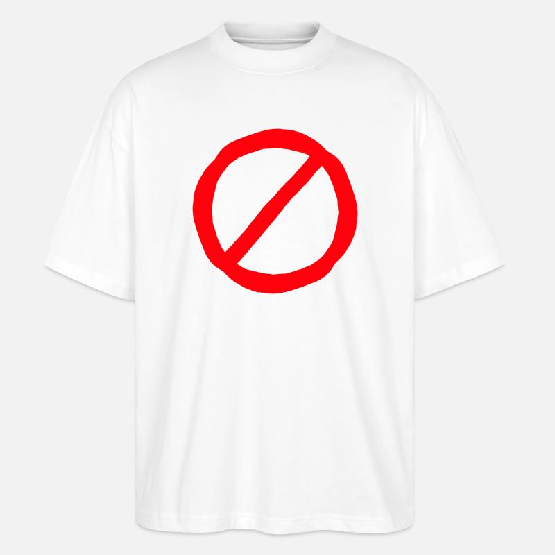 Verbotsschild comic style - Stanley/Stella Oversized Unisex Bio T-Shirt Blaster 2.0 - Weiß