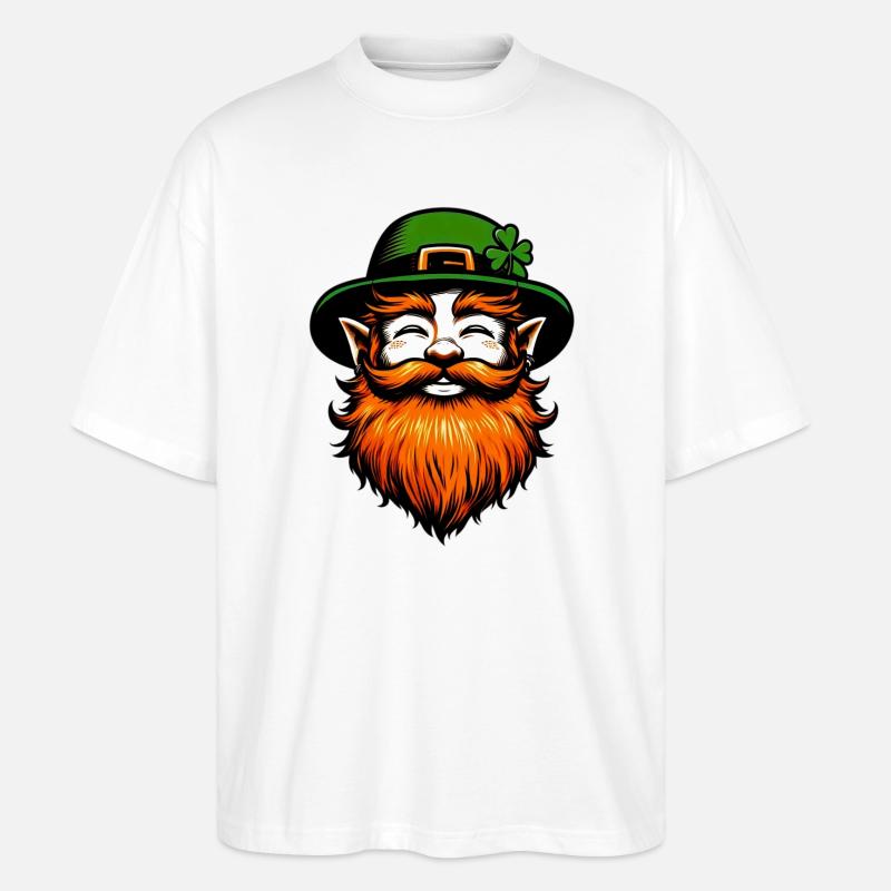 Irischer Kobold Irland - Stanley/Stella Oversized Unisex Bio T-Shirt Blaster 2.0 - Weiß