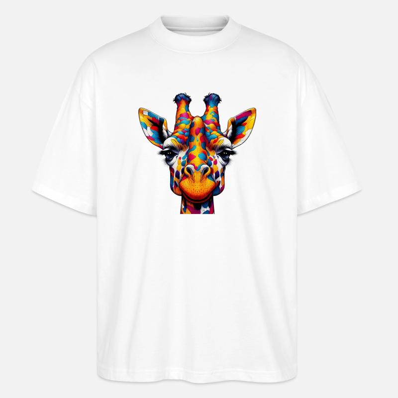 Giraffe - Stanley/Stella Oversized Unisex Bio T-Shirt Blaster 2.0 - Weiß