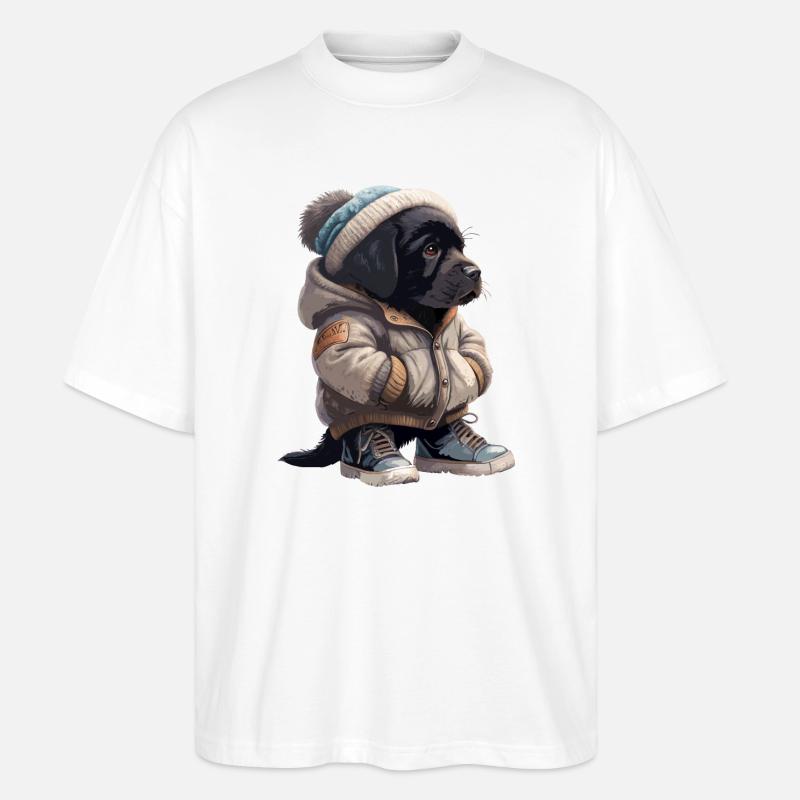 Labrador Retriever Winter Outfit - Stanley/Stella Oversized Unisex Bio T-Shirt Blaster 2.0 - Weiß