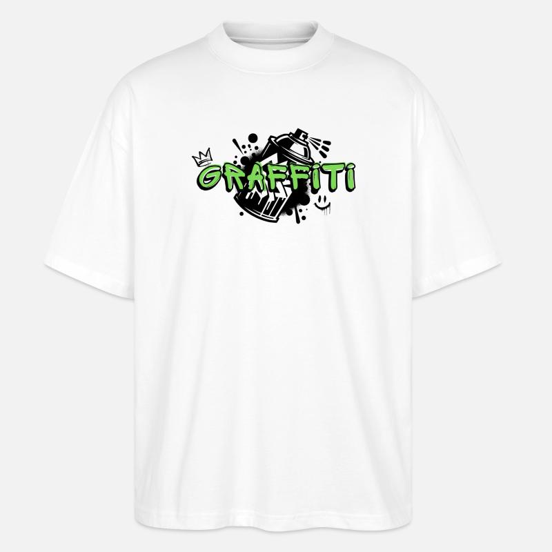 Graffiti - Stanley/Stella Oversize Unisex Øko T-shirt Blaster 2.0 - hvid