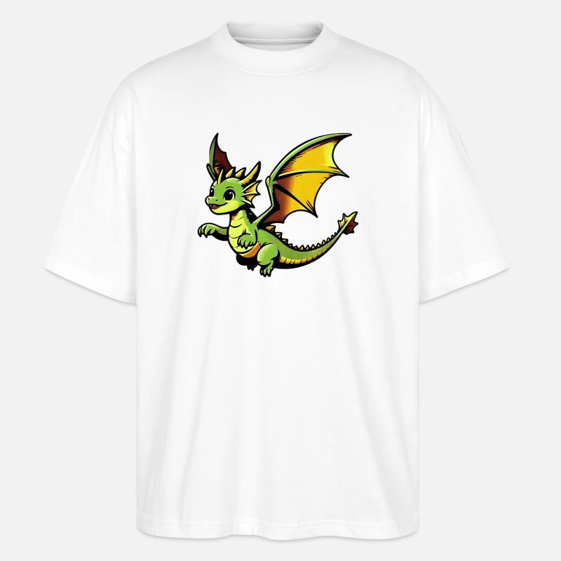 Drache - Stanley/Stella Oversized Unisex Bio T-Shirt Blaster 2.0 - Weiß