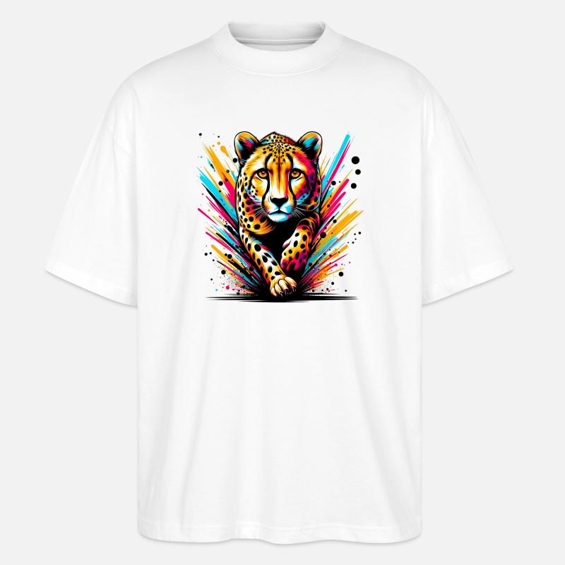 Gepard - Stanley/Stella Oversized Unisex Bio T-Shirt Blaster 2.0 - Weiß