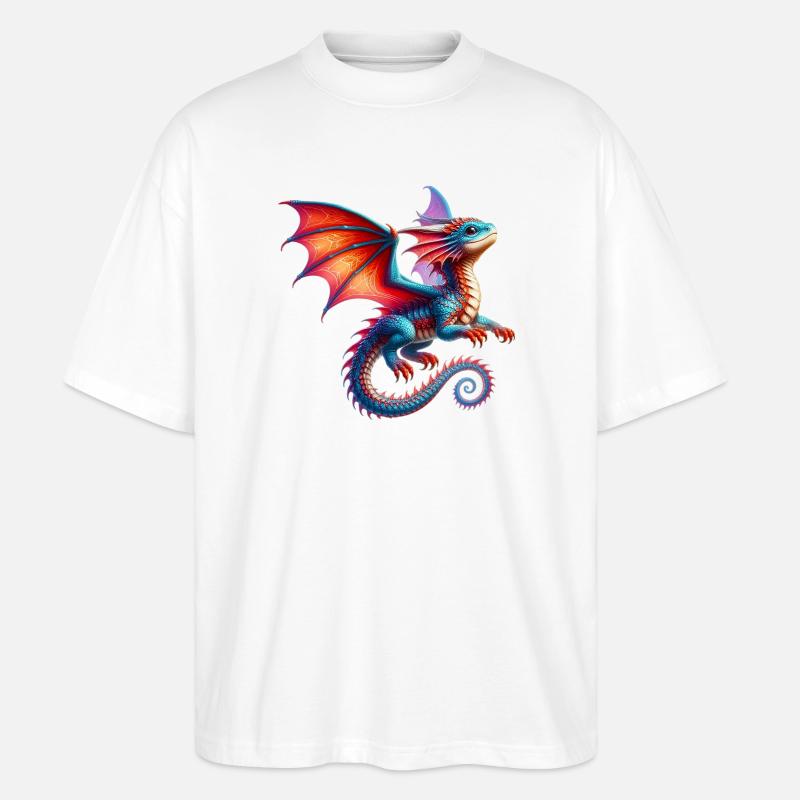 Drache - Stanley/Stella Oversized Unisex Bio T-Shirt Blaster 2.0 - Weiß