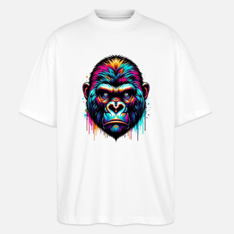 Gorilla - Stanley/Stella Oversized Unisex Bio T-Shirt Blaster 2.0 - Weiß