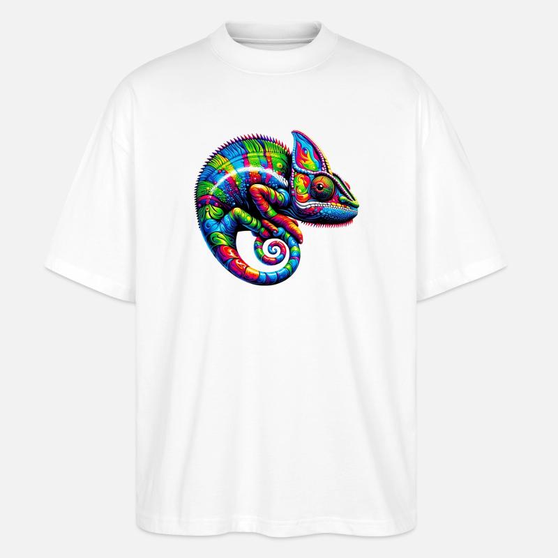 Chamäleon - Stanley/Stella Oversized Unisex Bio T-Shirt Blaster 2.0 - Weiß