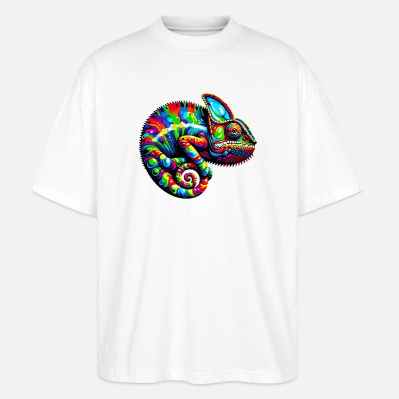 Chamäleon - Stanley/Stella Oversized Unisex Bio T-Shirt Blaster 2.0 - Weiß