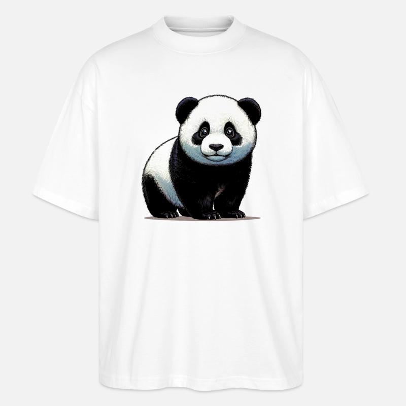 Panda - Stanley/Stella Oversized Unisex Bio T-Shirt Blaster 2.0 - Weiß