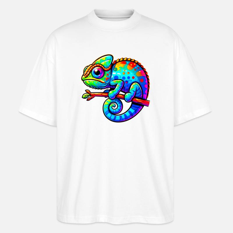 Chamäleon - Stanley/Stella Oversized Unisex Bio T-Shirt Blaster 2.0 - Weiß
