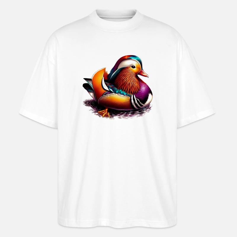 Mandarinente - Stanley/Stella Oversized Unisex Bio T-Shirt Blaster 2.0 - Weiß