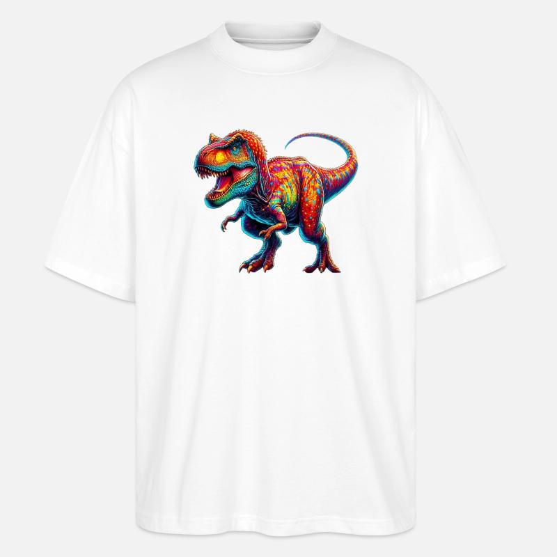 Dinosaurier - Stanley/Stella Oversized Unisex Bio T-Shirt Blaster 2.0 - Weiß