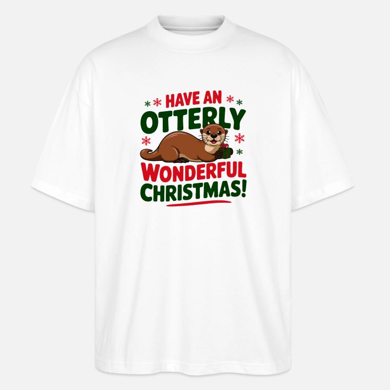 Otterly Weihnachtsfeier Design - Stanley/Stella Oversized Unisex Bio T-Shirt Blaster 2.0 - Weiß