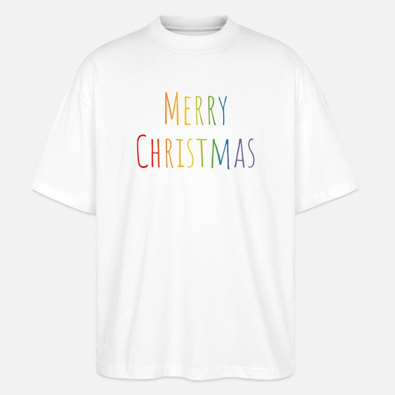 Joyeux Noël arc-en-ciel - T-shirt bio Blaster 2.0 coupe oversize Stanley/Stella Unisexe - blanc
