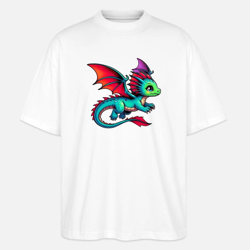 Drache - Stanley/Stella Oversized Unisex Bio T-Shirt Blaster 2.0 - Weiß