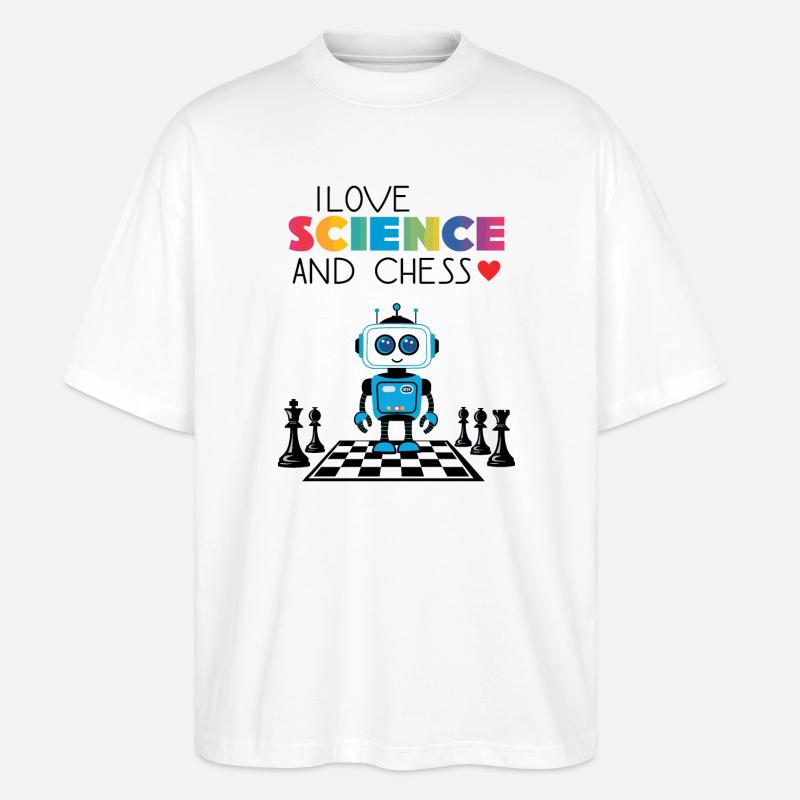 Science et échecs - T-shirt bio Blaster 2.0 coupe oversize Stanley/Stella Unisexe - blanc