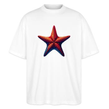 Étoile de mer - T-shirt bio Blaster 2.0 coupe oversize Stanley/Stella Unisexe - blanc - Devant - Alina (178cm) & Michal (187cm)