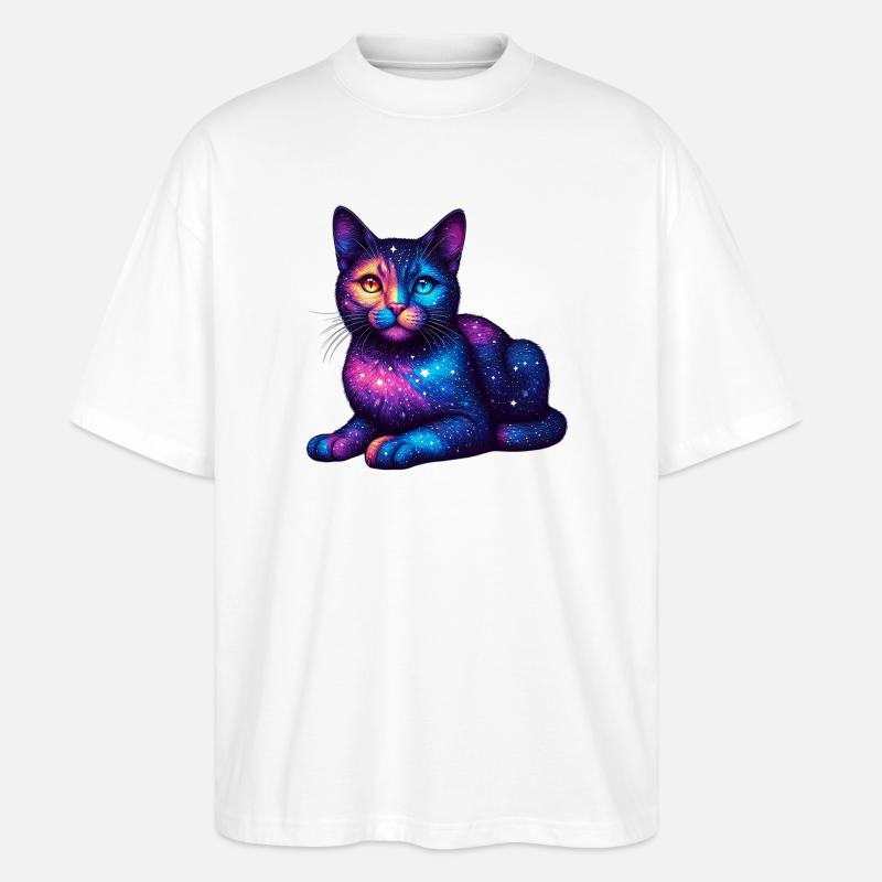 Katze - Stanley/Stella Oversized Unisex Bio T-Shirt Blaster 2.0 - Weiß