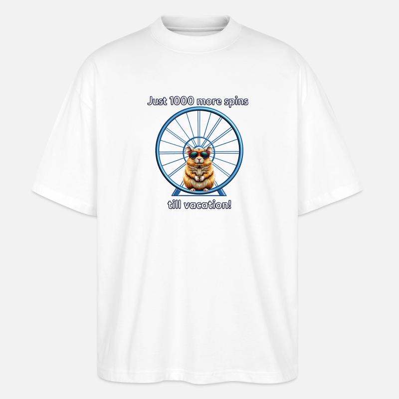 Hamster s Vacation Countdown - Stanley/Stella Oversized Unisex Bio T-Shirt Blaster 2.0 - Weiß