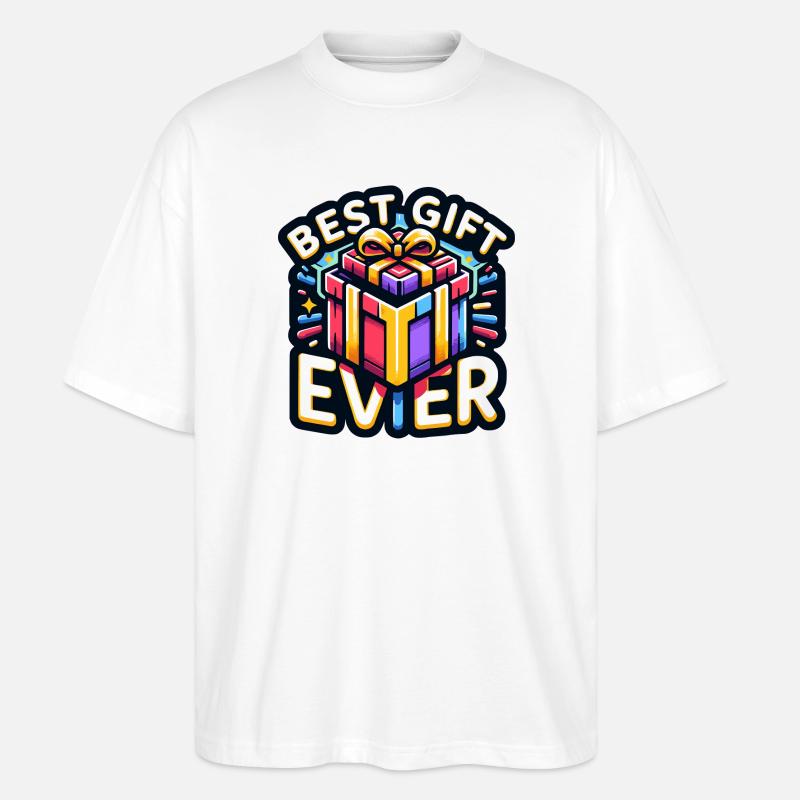 Best Gift Ever - Witzige Geschenkidee - Stanley/Stella Oversized Unisex Bio T-Shirt Blaster 2.0 - Weiß