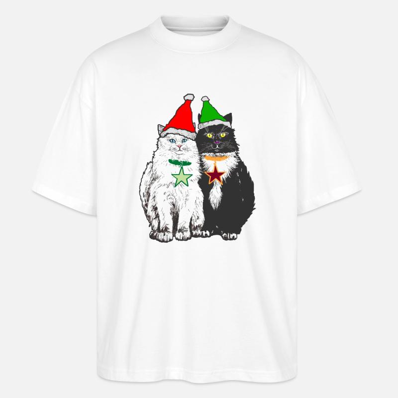DIE WEIHNACHTSKATZEN - Stanley/Stella Oversized Unisex Bio T-Shirt Blaster 2.0 - Weiß