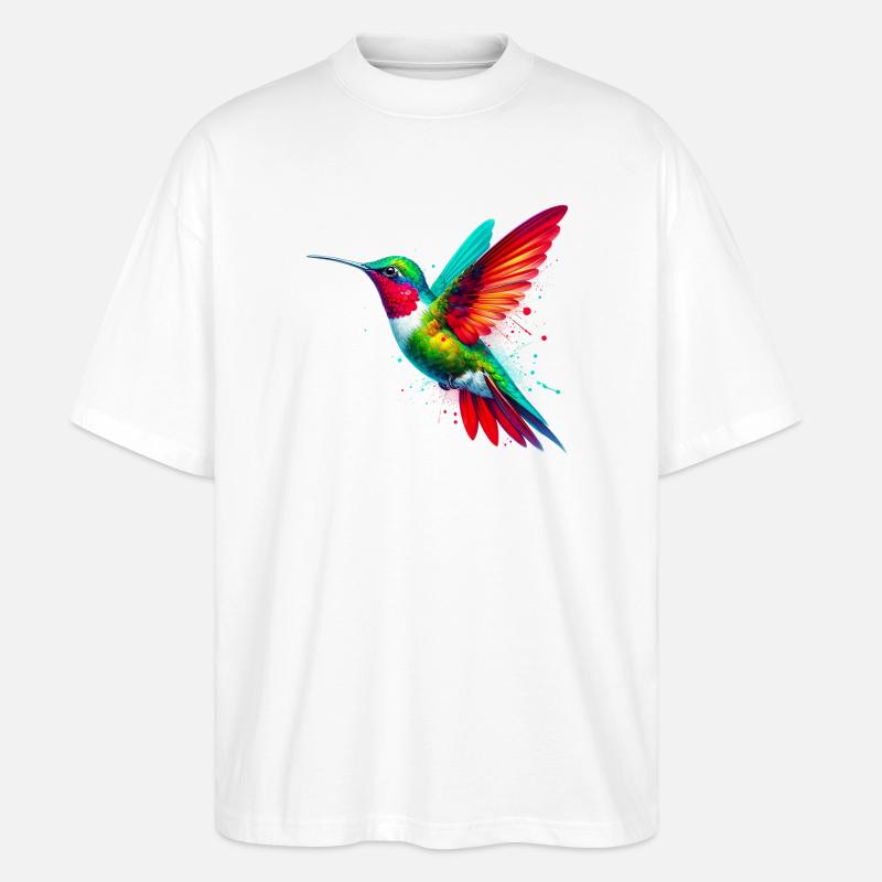 Kolibri - Stanley/Stella Oversized Unisex Bio T-Shirt Blaster 2.0 - Weiß