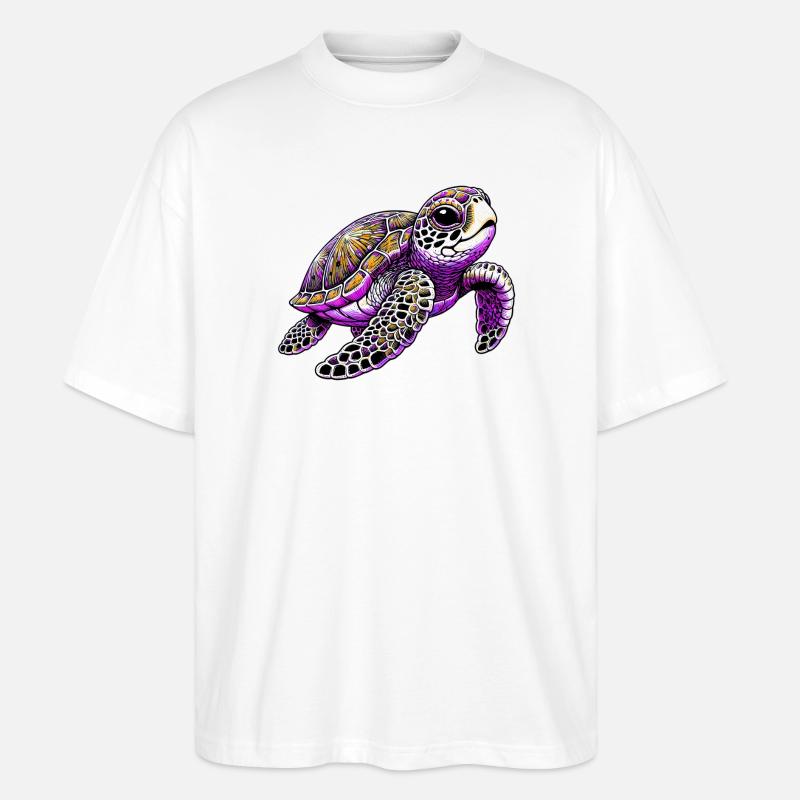 Schildkröte - Stanley/Stella Oversized Unisex Bio T-Shirt Blaster 2.0 - Weiß