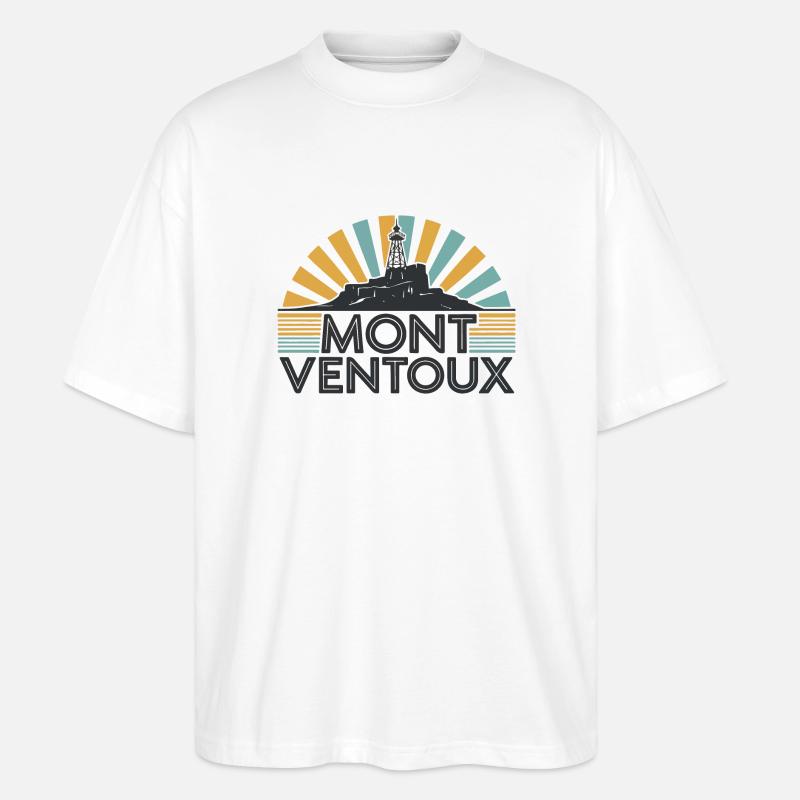 Mont Ventoux Retro-Design - Stanley/Stella Oversized Unisex Bio T-Shirt Blaster 2.0 - Weiß