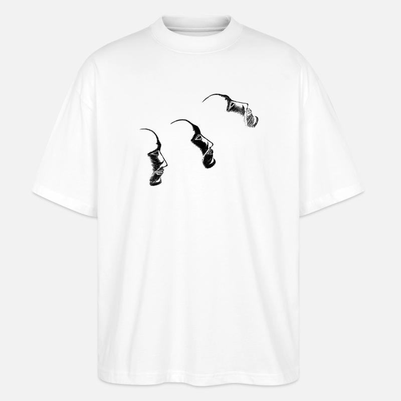 Köpfe - gezeichnet - Stanley/Stella Oversized Unisex Bio T-Shirt Blaster 2.0 - Weiß