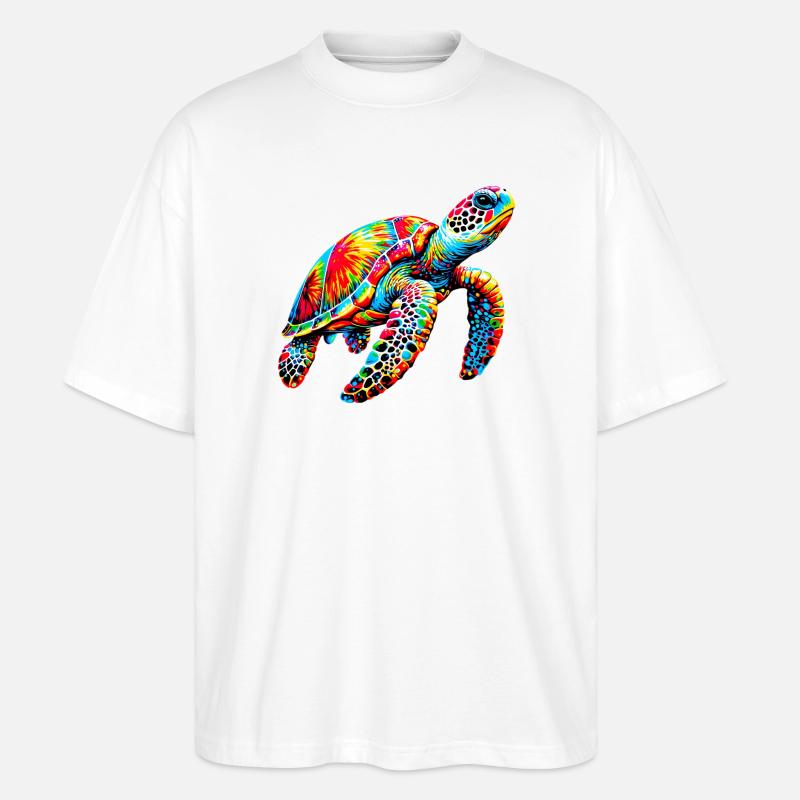 Schildkröte - Stanley/Stella Oversized Unisex Bio T-Shirt Blaster 2.0 - Weiß
